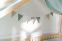 Linen Triangles Garland White and Green