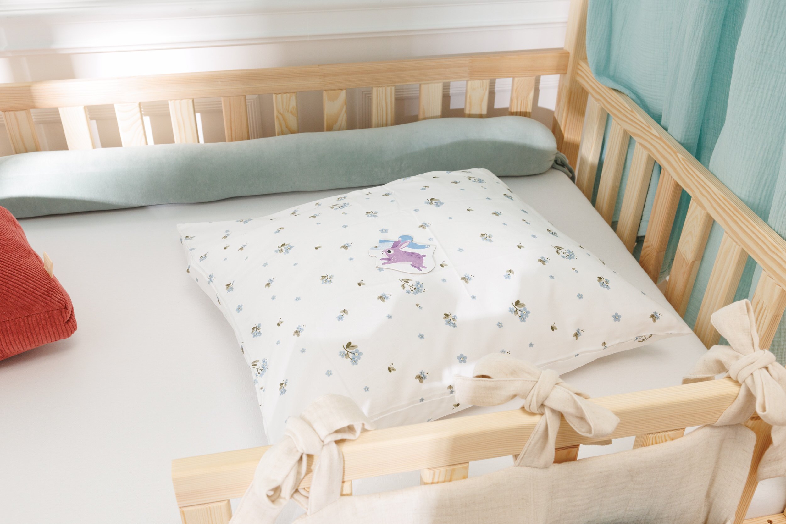 Juego de cama en algodón satinado Myosotis 140x200cm Juego de cama en algodón satinado Myosotis 140x200cm