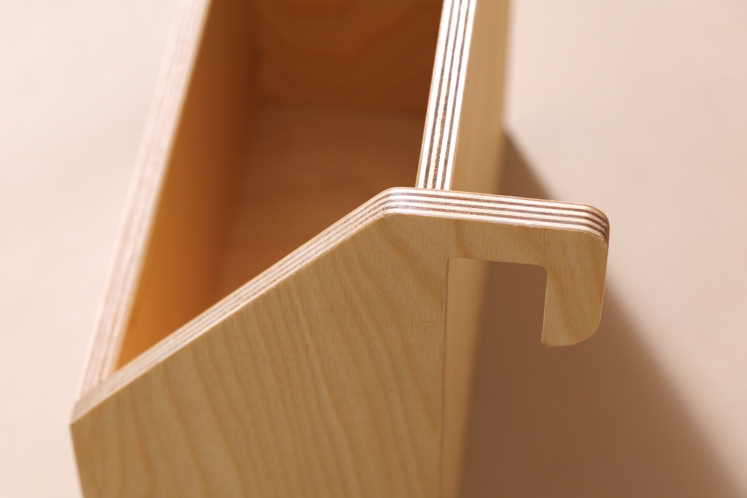 Wooden Bedside Organiser - Natural Wooden Bedside Organiser - Natural
