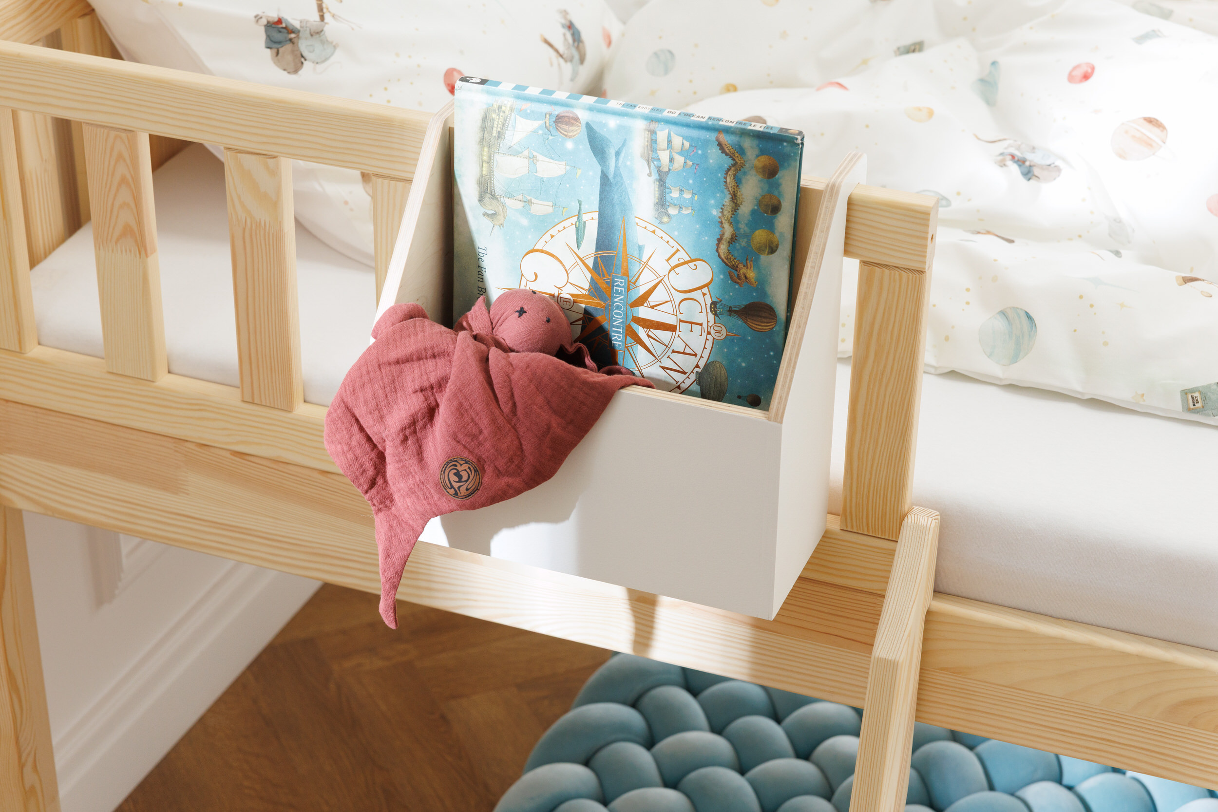 Wooden Bedside Organiser - White Wooden Bedside Organiser - White