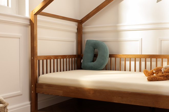 Letter Cushion D - Blue Corduroy