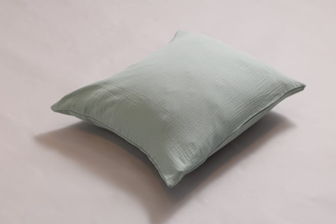 Housse de Couette et Oreiller 140x200 Mousseline de Coton - Menthe