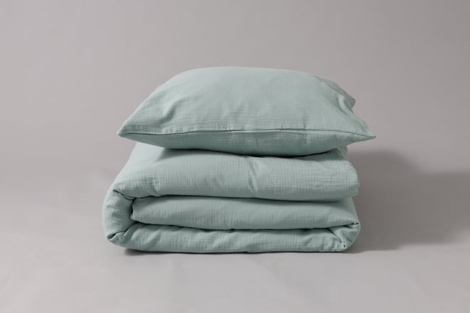 Set Copripiumino in mussola di cotone 140x200 - Menta