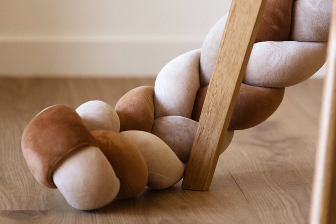 Cappuccino, Beige and Cinnamon Bed Bumper - 3 Ropes