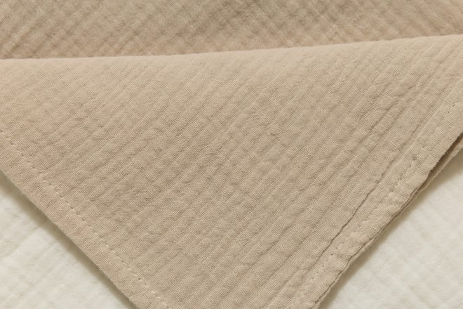 Lot de 2 Langes en Mousseline - Beige et Crème