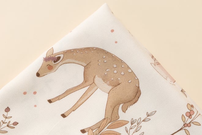 Lange XL en Bambou Forest Friends Beige 120x120cm