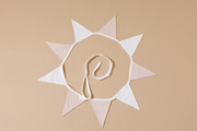 Linen Triangles Garland White and Pink