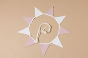 Linen Triangles Garland White and Powder Pink