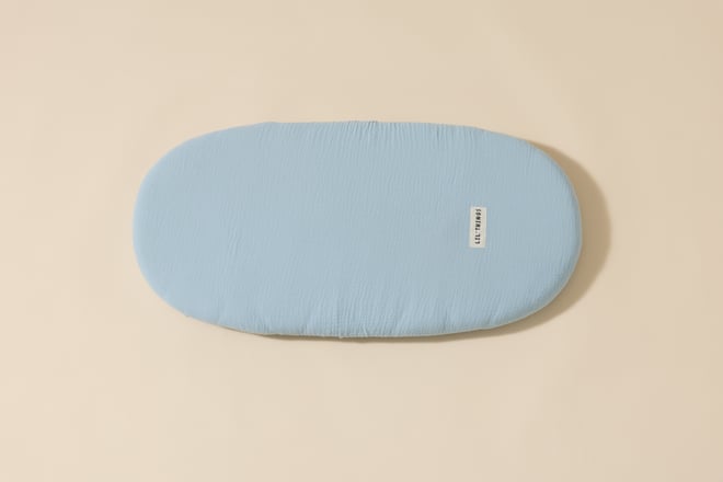 Lençol de Muselina Ajustável para Moisés - Azul