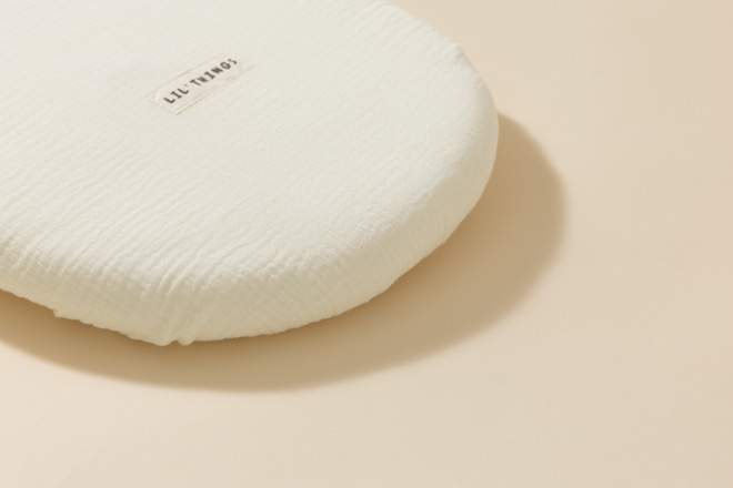 Muslin Fitted Sheet for Moses Basket - Beige