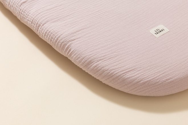 Muslin Fitted Sheet for Moses Basket - Pink