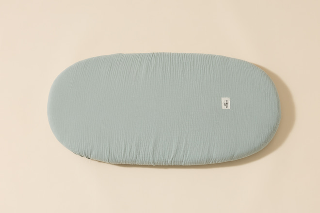Muslin Fitted Sheet for Moses Basket - Mint