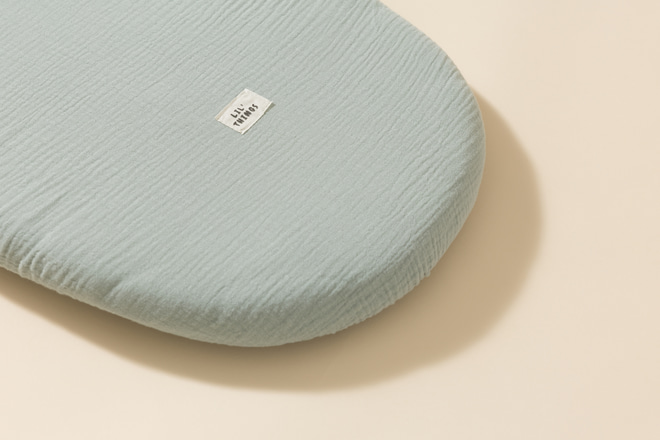 Muslin Fitted Sheet for Moses Basket - Mint