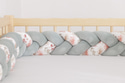 Contorno de Cama 3 cordas -Boho Verde Sálvia