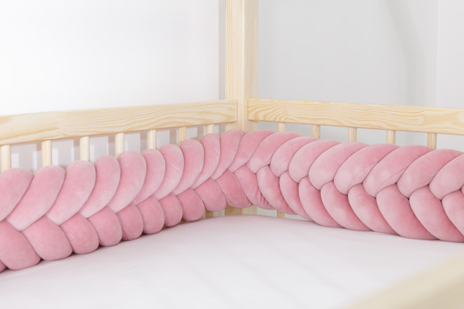 Protector de Cama Espiga de Trigo Rosa Viejo