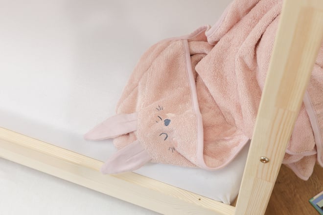 Cape de Bain Lapin Rose 70x125cm
