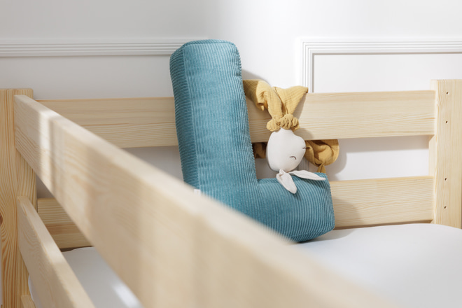 Letter Cushion L - Blue Corduroy