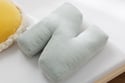 Coussin Lettre N - Velours Côtelé Vert d'eau