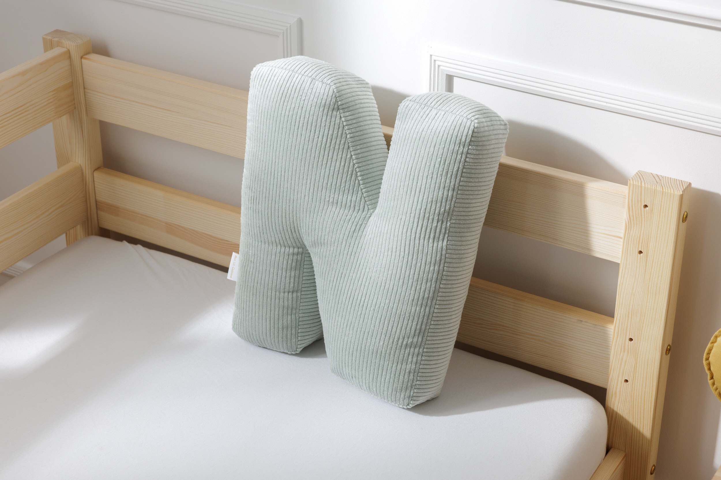 Letter Cushion N - Water Green Corduroy Letter Cushion N - Water Green Corduroy