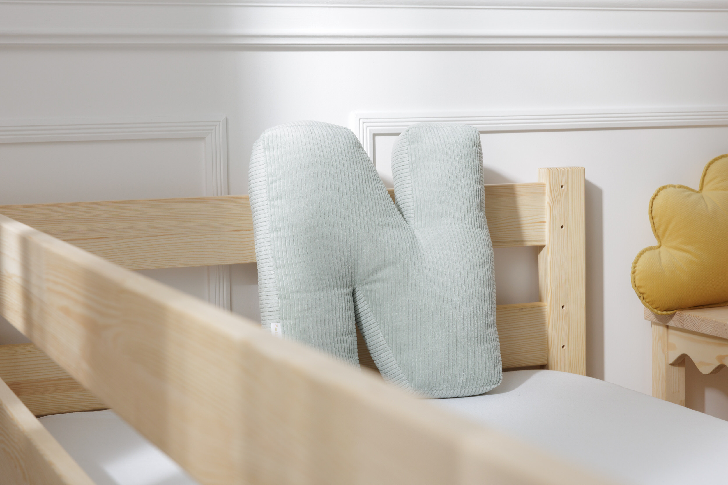 Letter Cushion N - Water Green Corduroy Letter Cushion N - Water Green Corduroy
