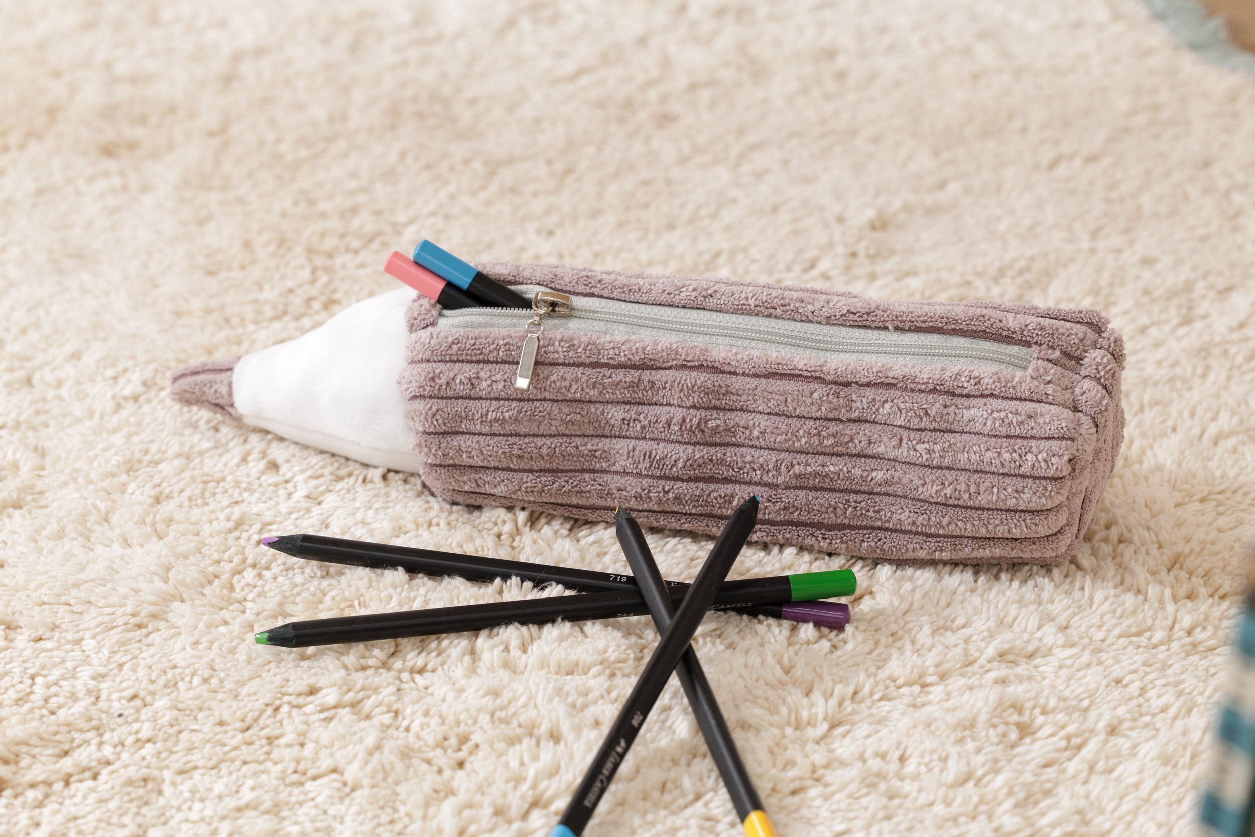 Magenta Grey Corduroy Pencil Case Magenta Grey Corduroy Pencil Case