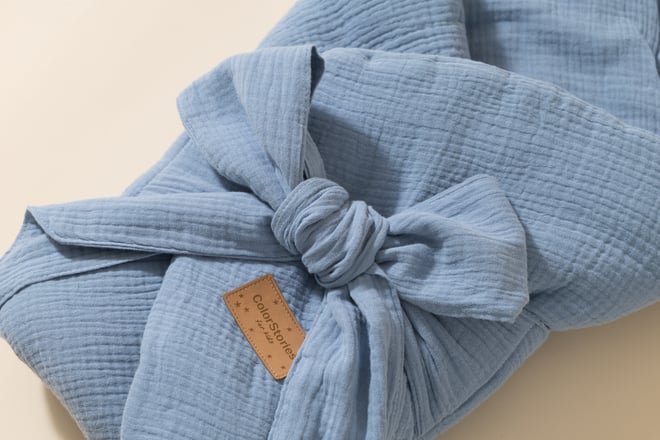 Babyschlafsack aus Musselin - Blau