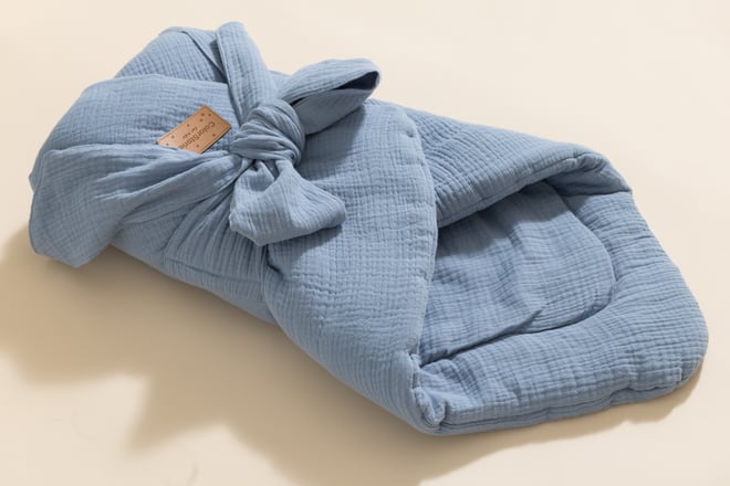 Babyschlafsack aus Musselin - Blau