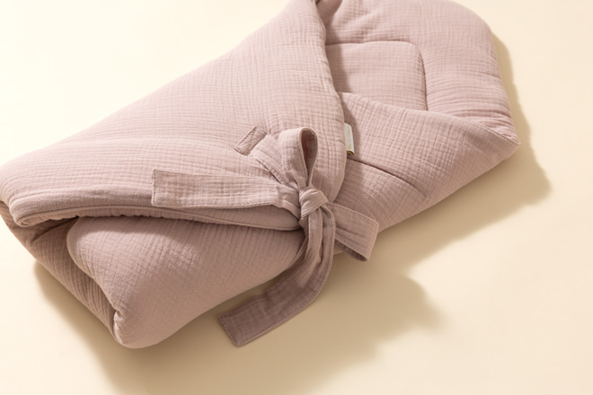 Zavinovací spací pytel z mušelínu - Dusty Pink