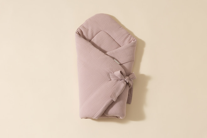 Zavinovací spací pytel z mušelínu - Dusty Pink