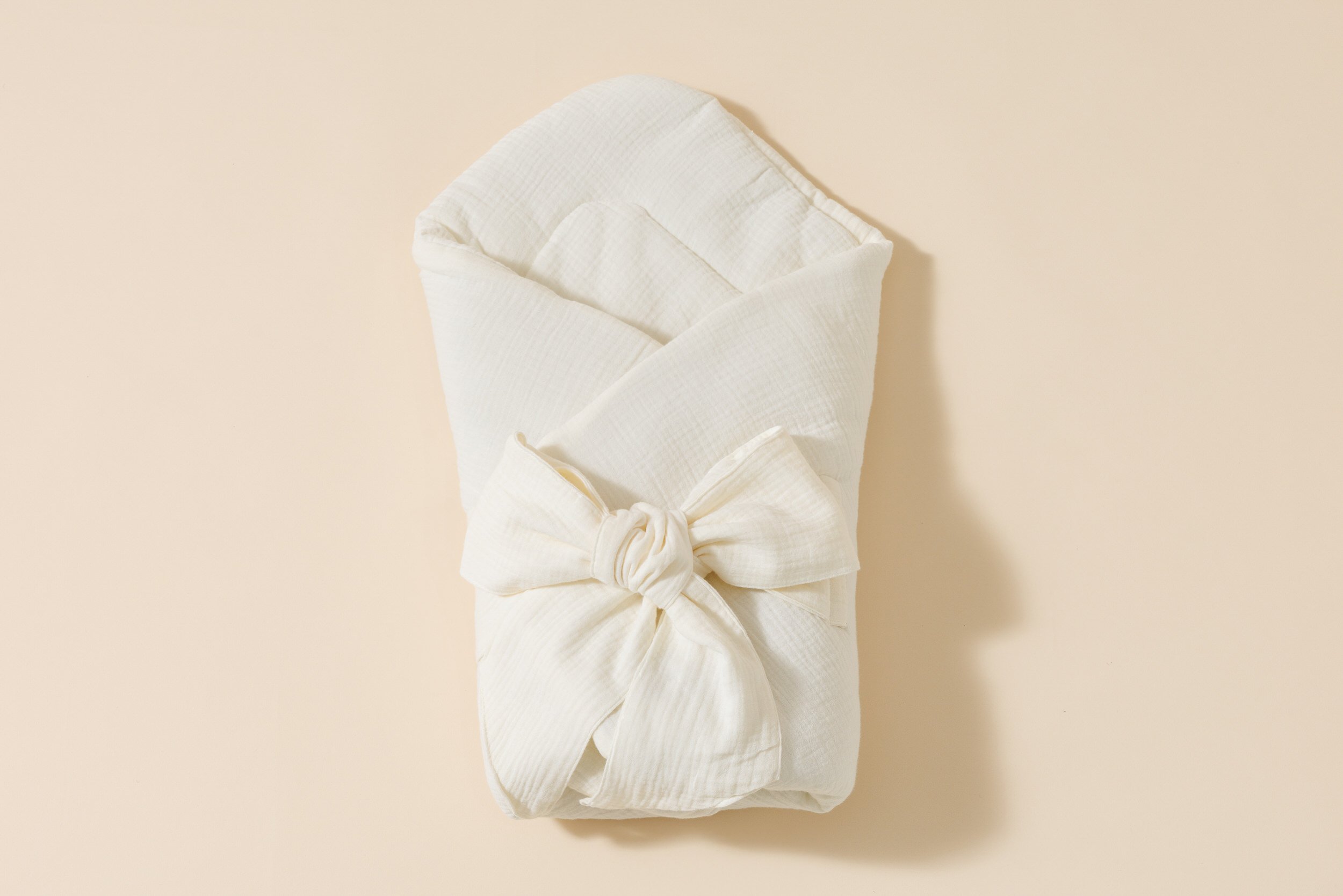 Babyschlafsack aus Musselin - Creme Babyschlafsack aus Musselin - Creme