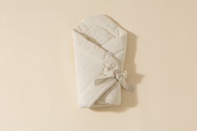 Gigoteuse d'Emmaillotage en Lin et Mousseline - Naturel