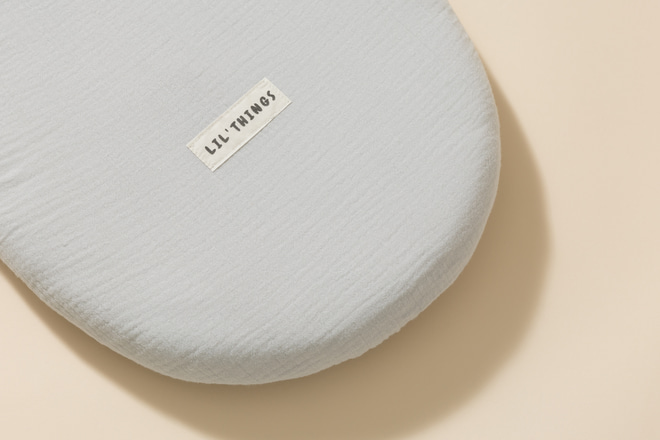 Drap Housse en Mousseline pour Couffin - Gris