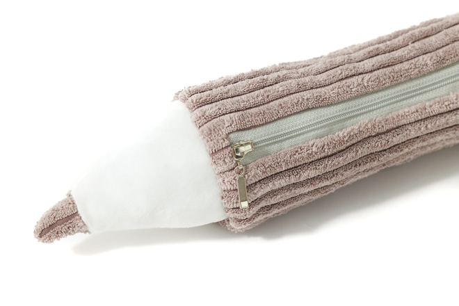 Magenta Grey Corduroy Pencil Case