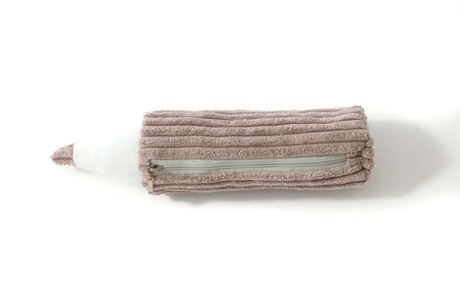 Magenta Grey Corduroy Pencil Case