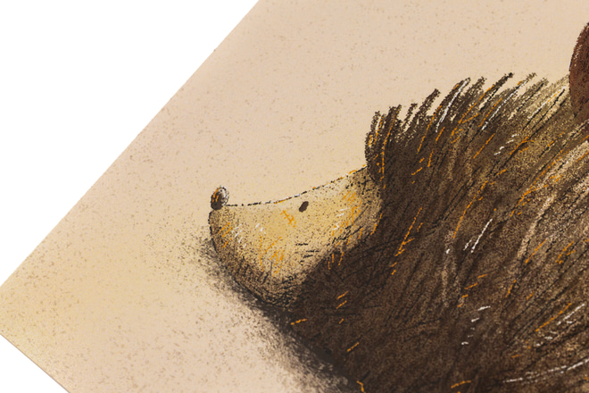 Igel und Apfel Poster
