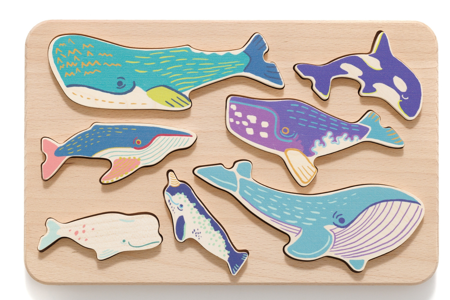Jouet En Bois - Trieur Famille de Baleine Jouet En Bois - Trieur Famille de Baleine