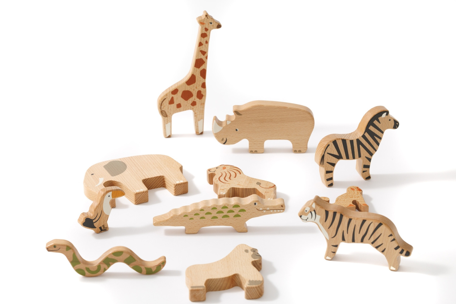 Jouet En Bois - Set Animaux Sauvages Jouet En Bois - Set Animaux Sauvages