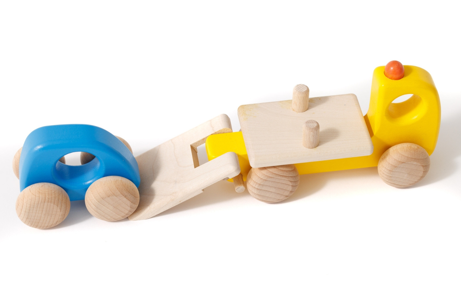 Jouet en bois - Dépanneuse Jaune Jouet en bois - Dépanneuse Jaune