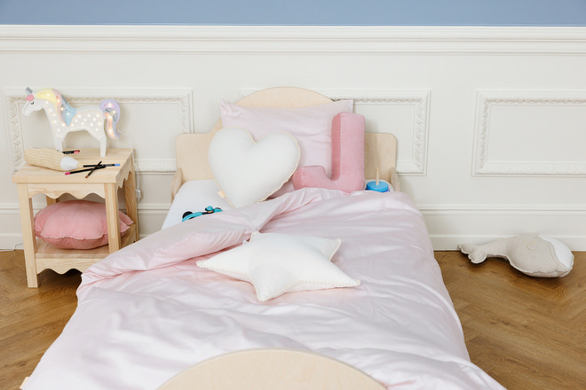Powder Pink Cotton Sateen Duvet Set 140x200