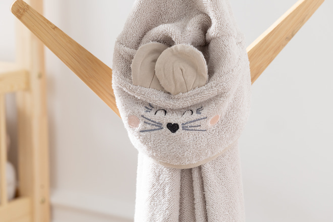 Cape de Bain Souris Beige 70x125cm