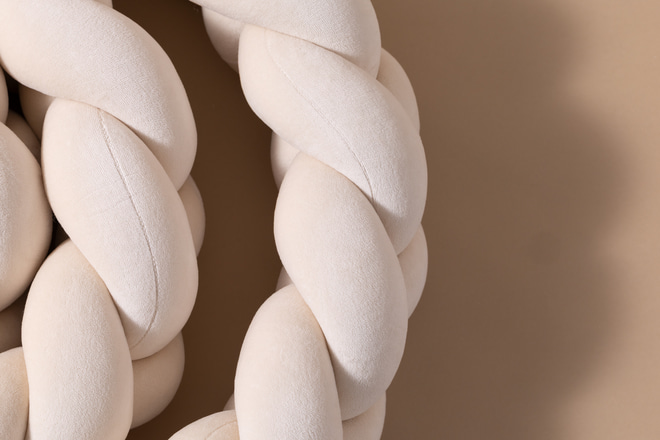 Almond Bed Bumper - 3 Ropes