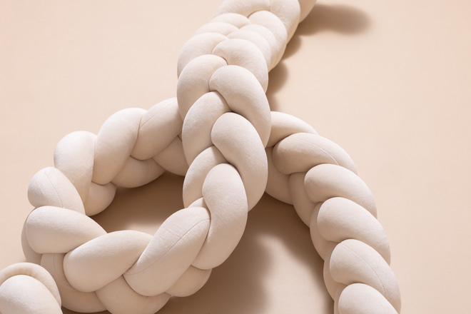 Almond Bed Bumper - 3 Ropes