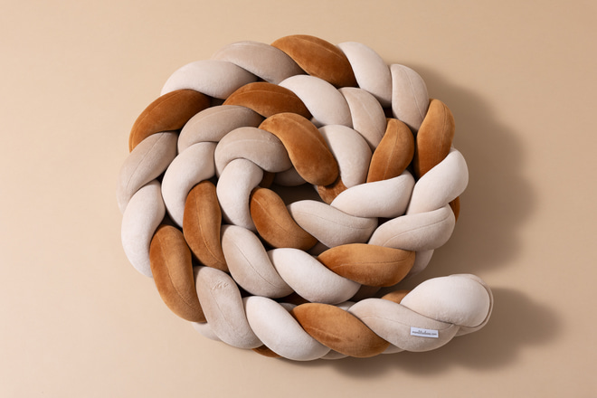 Pletený mantinel postýlky 3 Klasy – Cappuccino, Beige, Cannelle