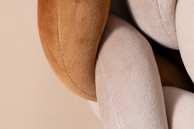 Bettschlange 3 Kordeln Cappuccino, Beige, Zimt