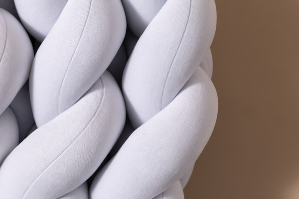 Tour de lit tressé 3 Épis -Gris Clair