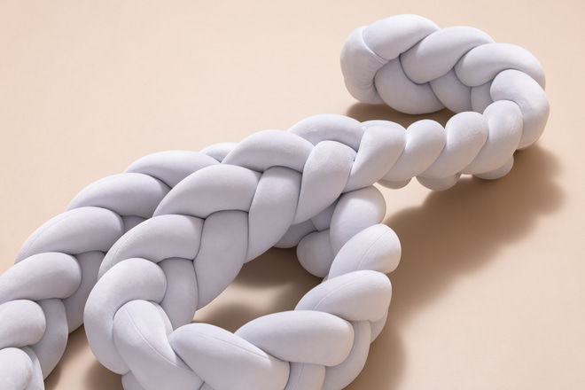 Light Grey Bed Bumper - 3 Ropes