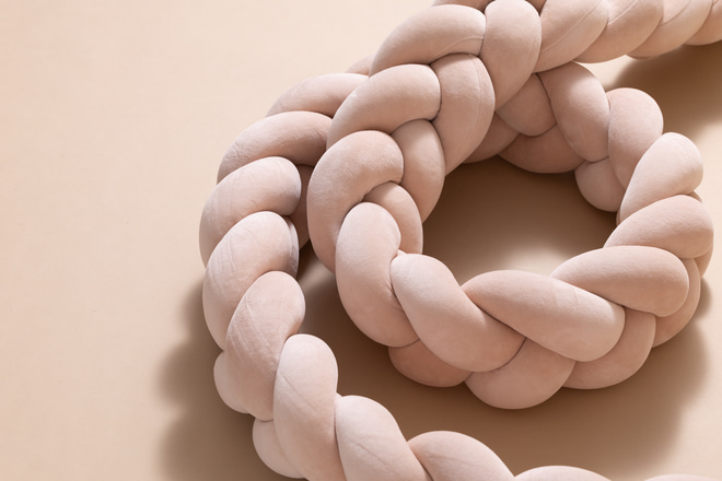 Peach Bed Bumper - 3 Ropes