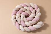 Bettschlange 3 Kordeln Puderrosa, Mandel, Beige