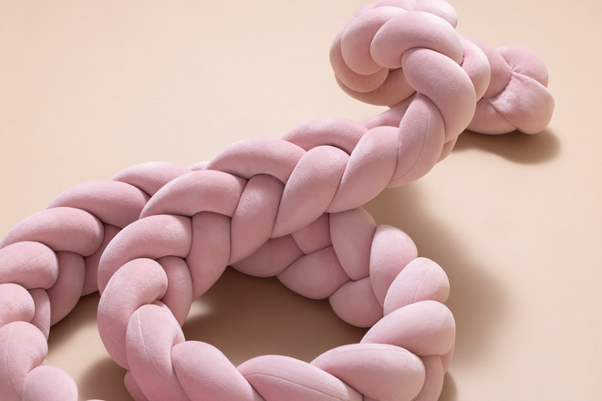 Bettschlange 3 Kordeln Powder Pink