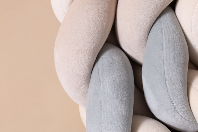 Sage Green, Almond and Beige Bed Bumper - 3 Ropes
